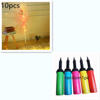 LED Luminous Balloon Rose Bouquet Transparent Bobo Ball Rose