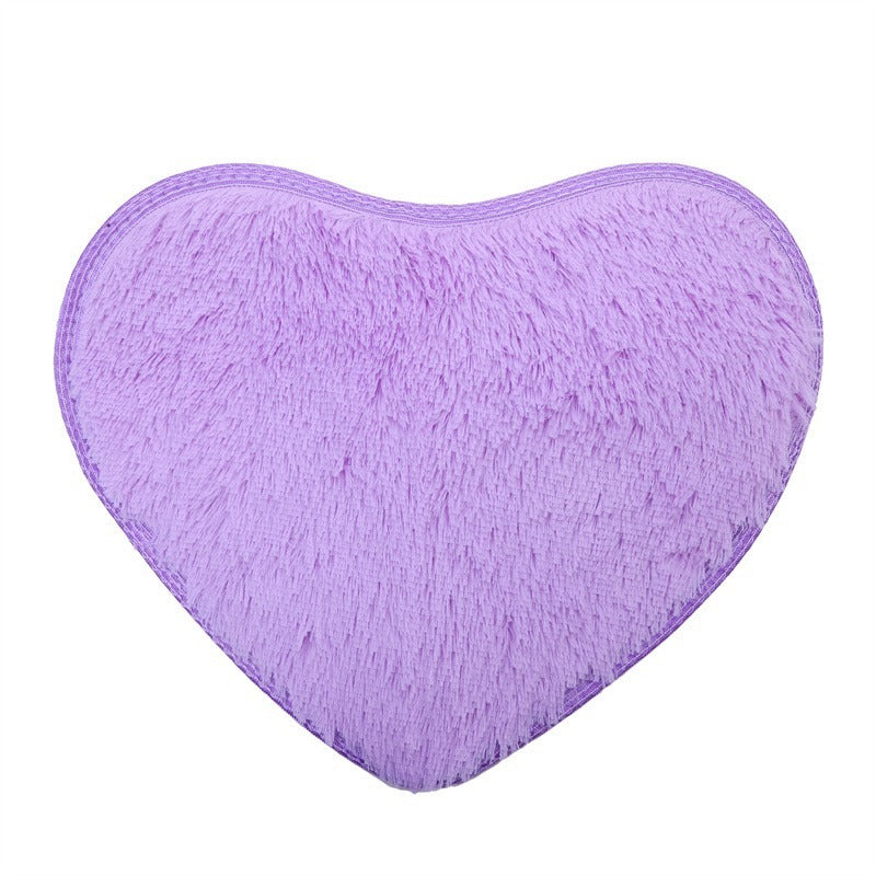 Heart-shaped Silk Wool Bedroom Love Floor Mat Bedside Lint-free Cute Heart Shape Carpet