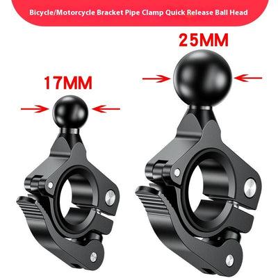 Motorcycle Mobile Phone Bracket Aluminum Alloy Universal Ball Head Quick Release Pipe Clamp