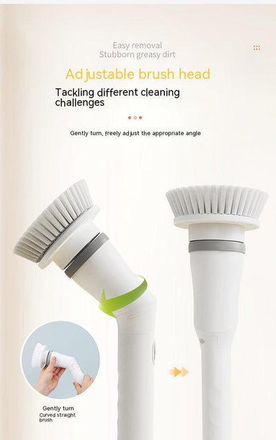 Electric Scrubber Cleaning Wall Long Handle Elbow Telescopic Multifunction Cleaning Brush